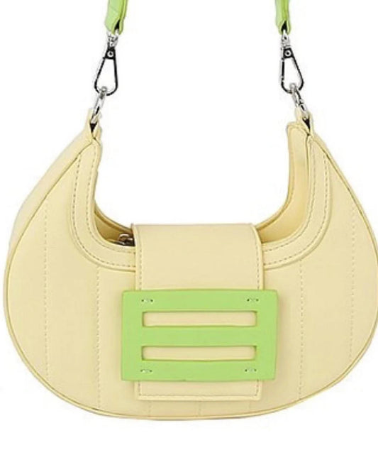 Patrice Color Block Curved Clutch Purse