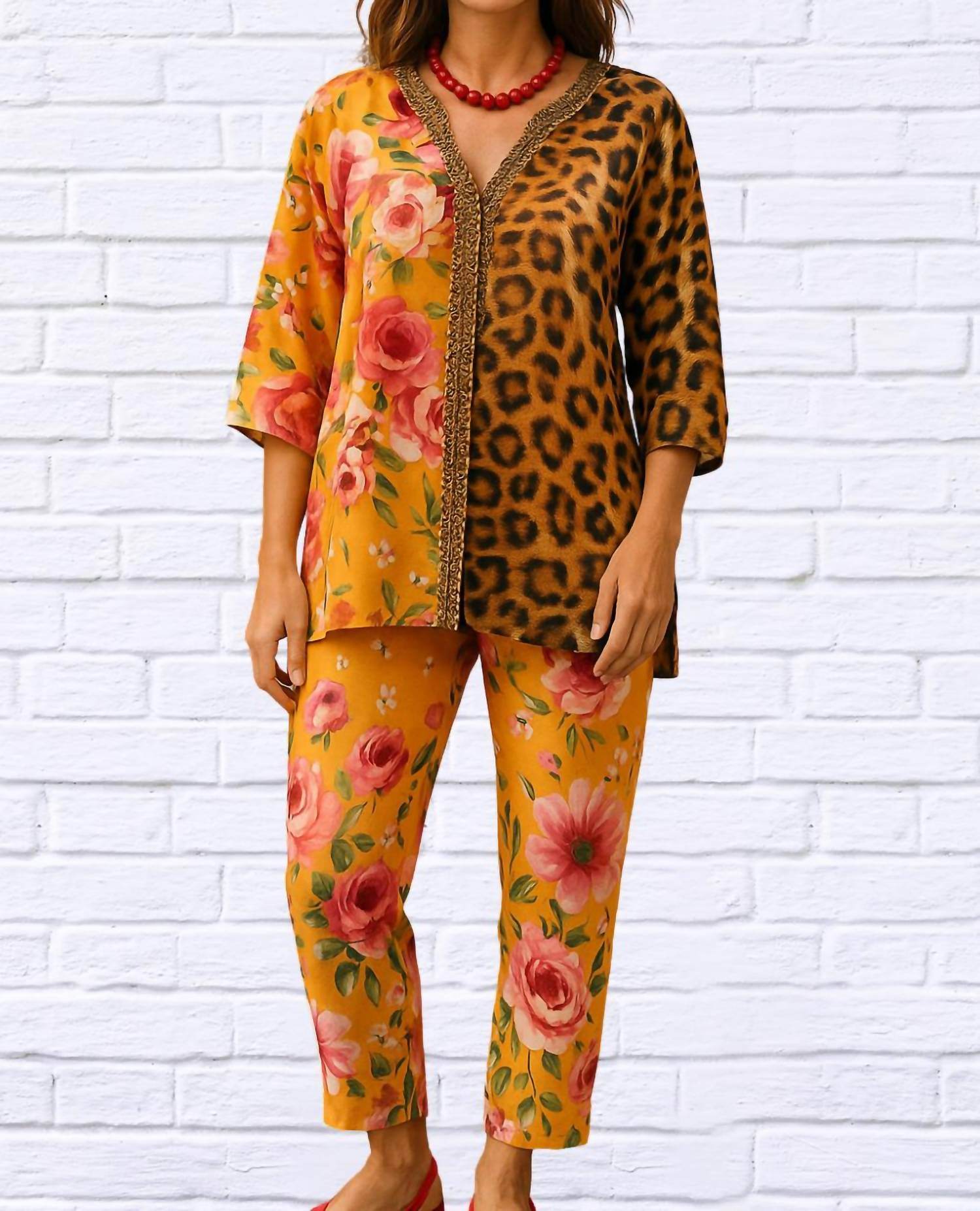 Diva USA - Demi Chiffon Animal And Floral Blouse - Rack Hunt -