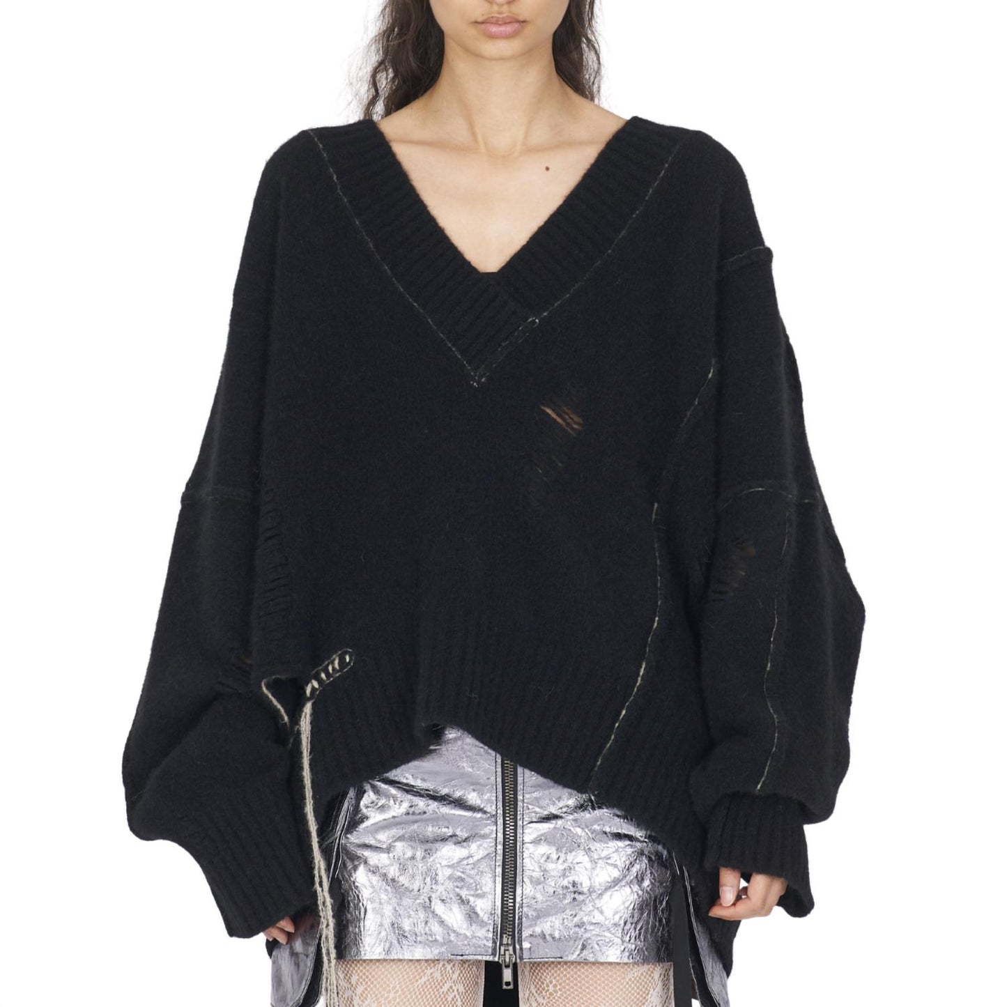 Yak Side Opening V-neck Sweater