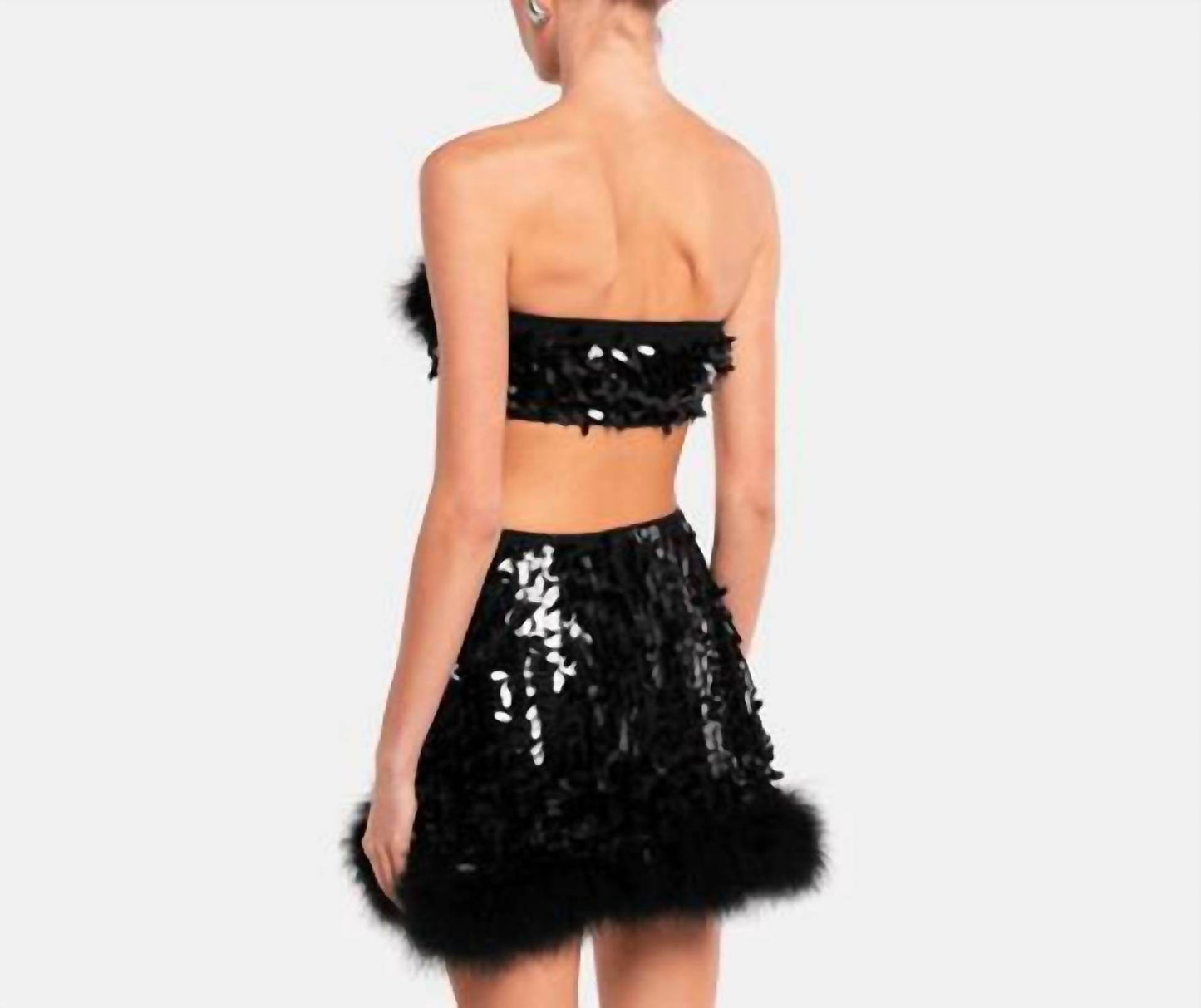 OW Collection - Virgo Sequin Feather Top And Skirt Set - Rack Hunt