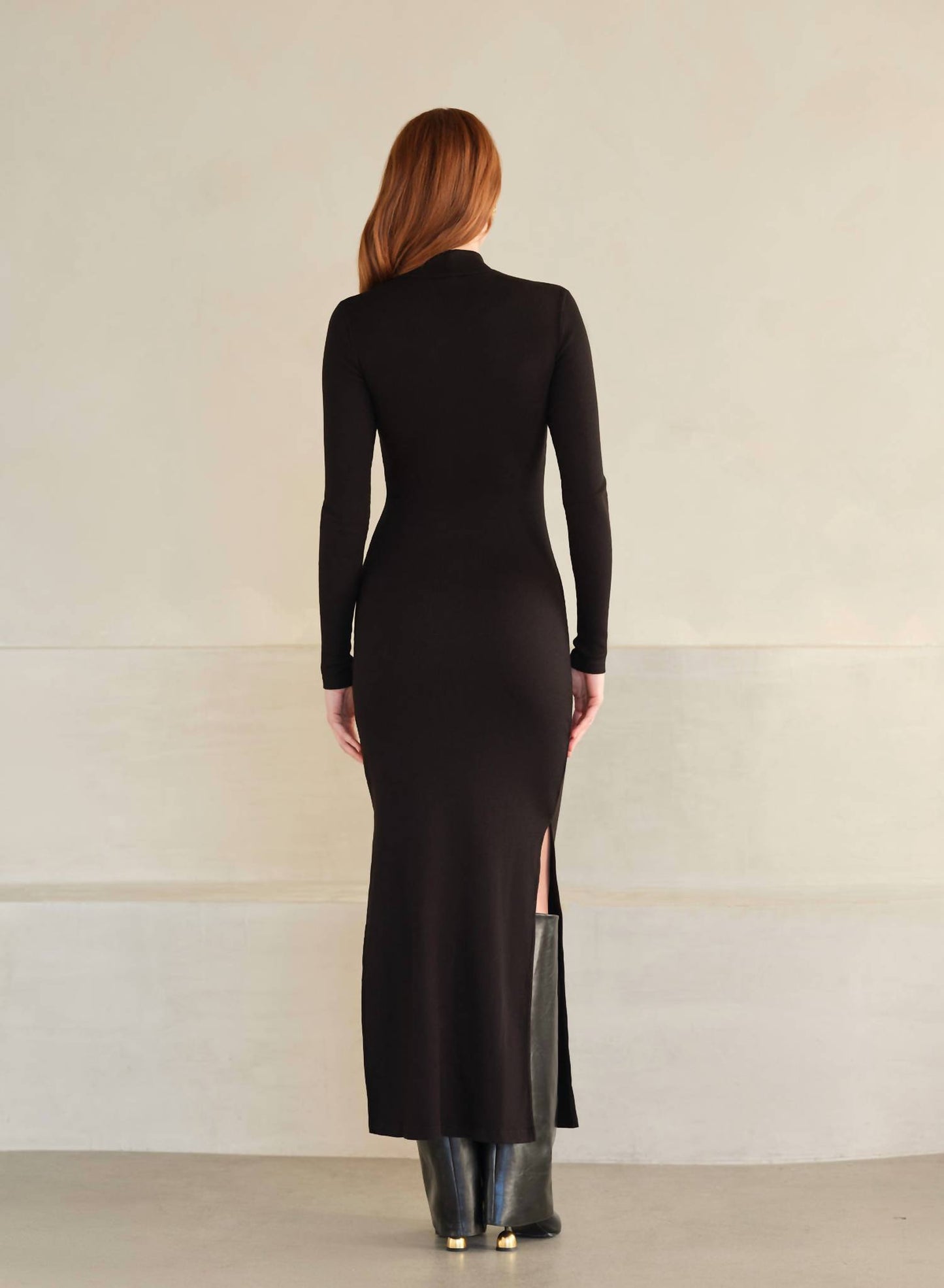 Luxrib Mock Neck Dress
