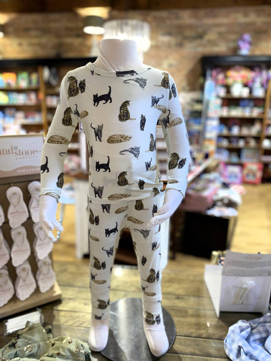 Kid's Cat Long Sleeve 2 Piece Pajama Set