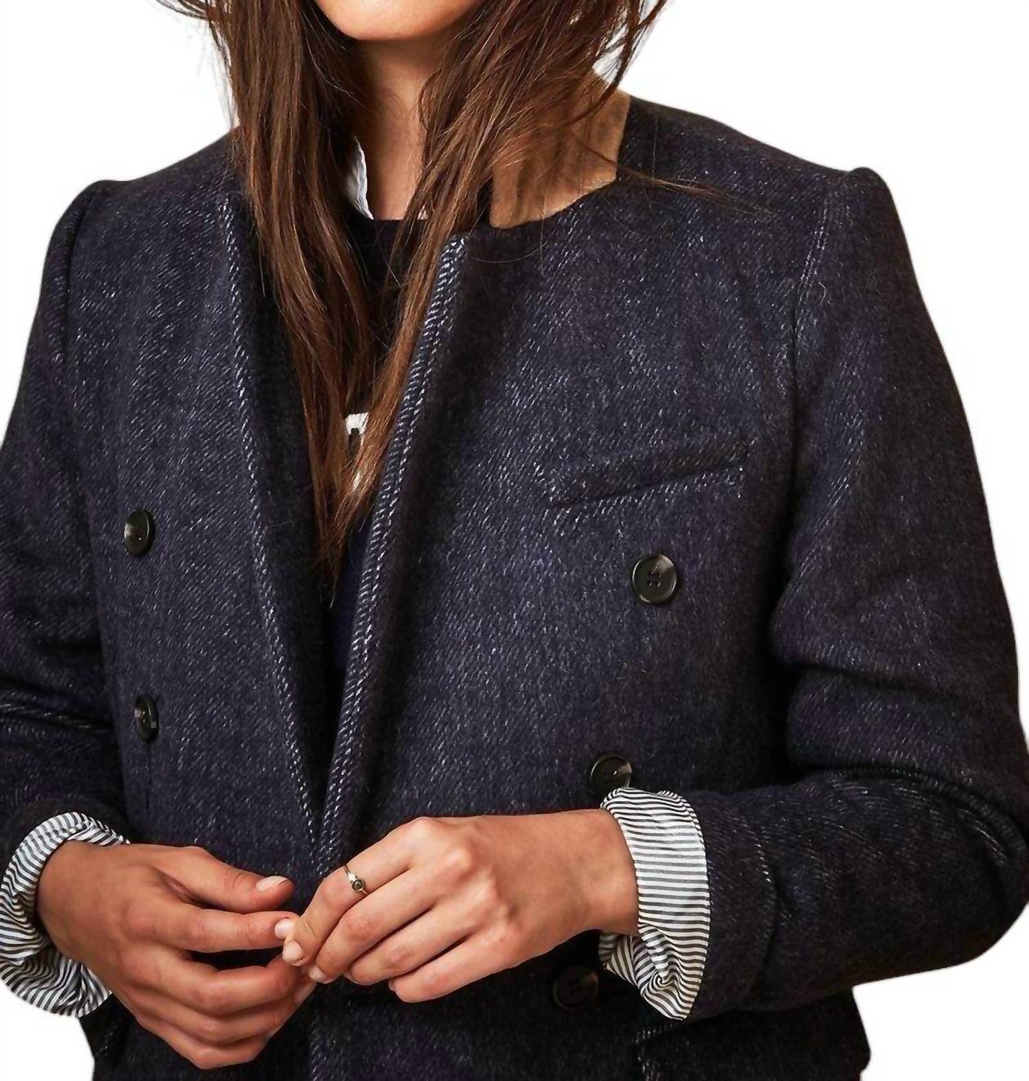 Court & Rowe - Blair Double Breasted Twill Mid Length Pea Coat - Rack Hunt -