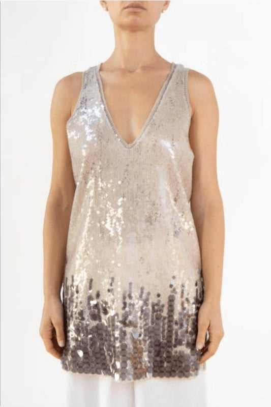 Aviu - Sleeveless Sequined Blouse - Rack Hunt -