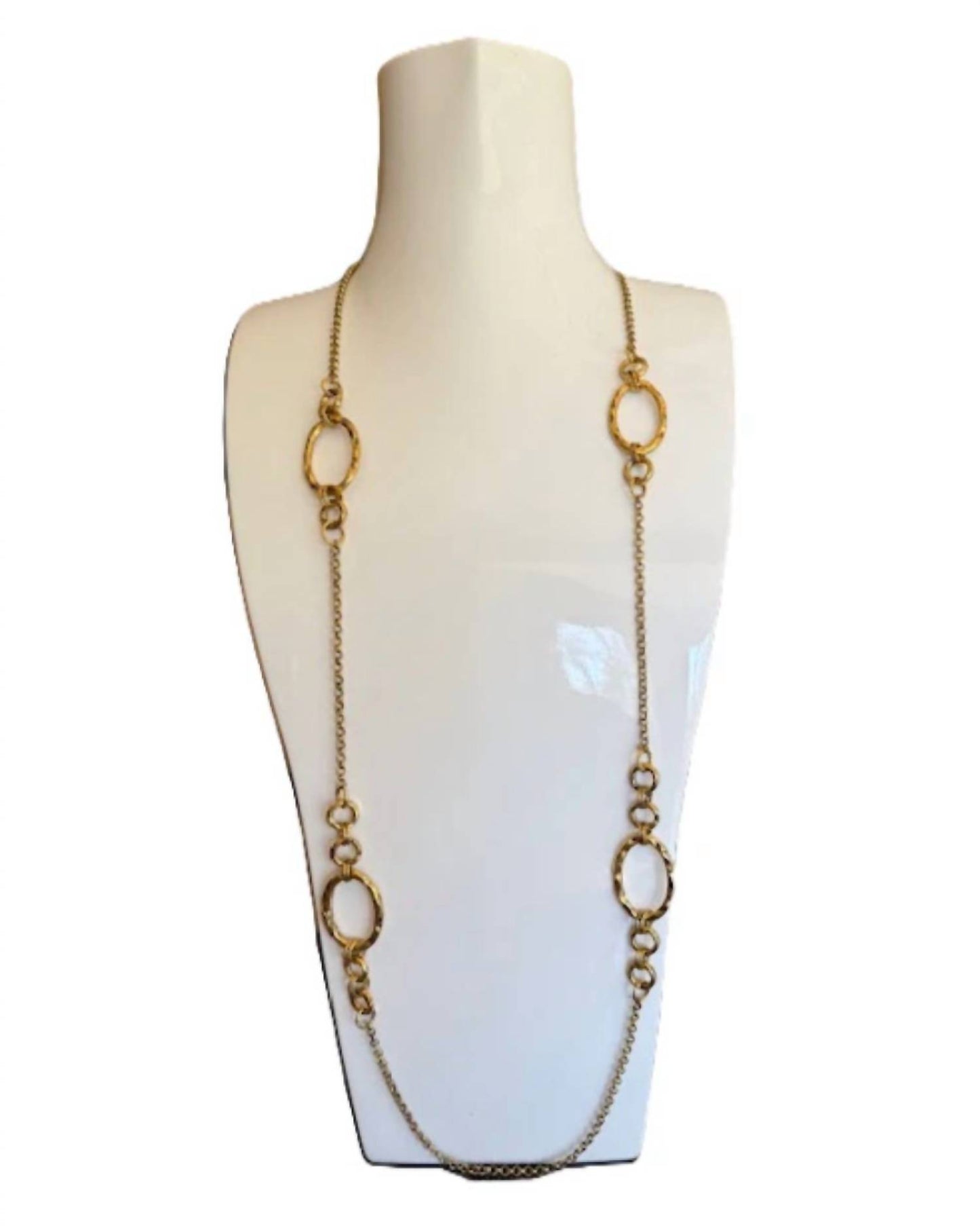 Women's Hammered Oval Chain Necklace