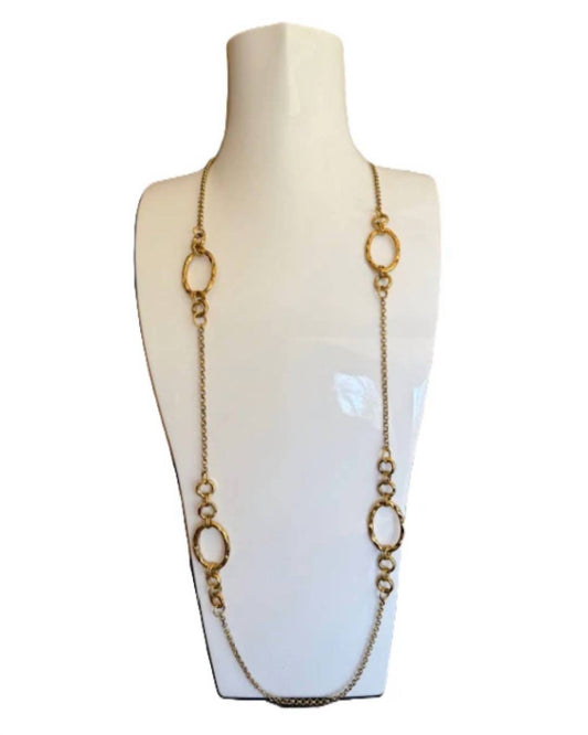 Women's Hammered Oval Chain Necklace