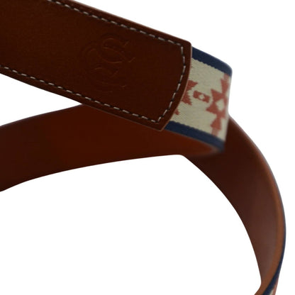 Unisex Woven Leather Bandera Belt