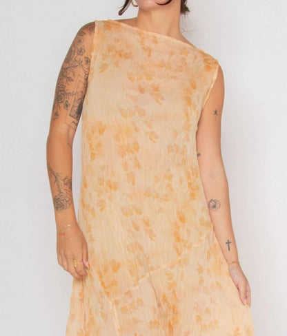 Sheer Crinkled Hanky Hem Dress