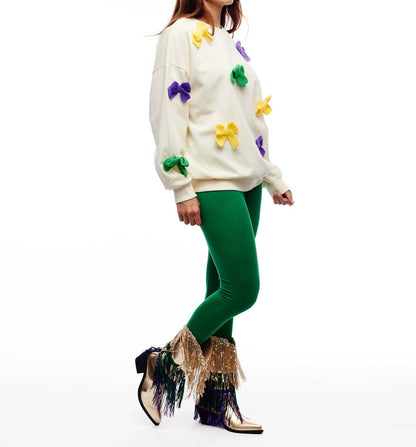 Women's Mardi Gras Sequin Tassel Boots