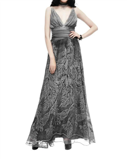 Eva Lady - Gothic V-neck Maxi Dress - Rack Hunt -