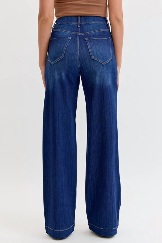 Renae High Rise Pull-on Wide Leg Jeans