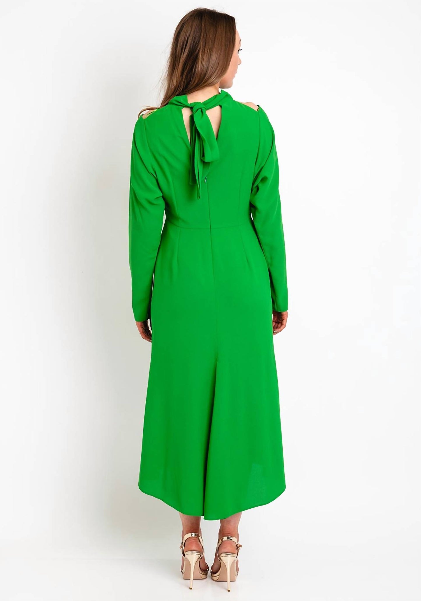 Pre-loved Tie Neck Draped Midi Dress