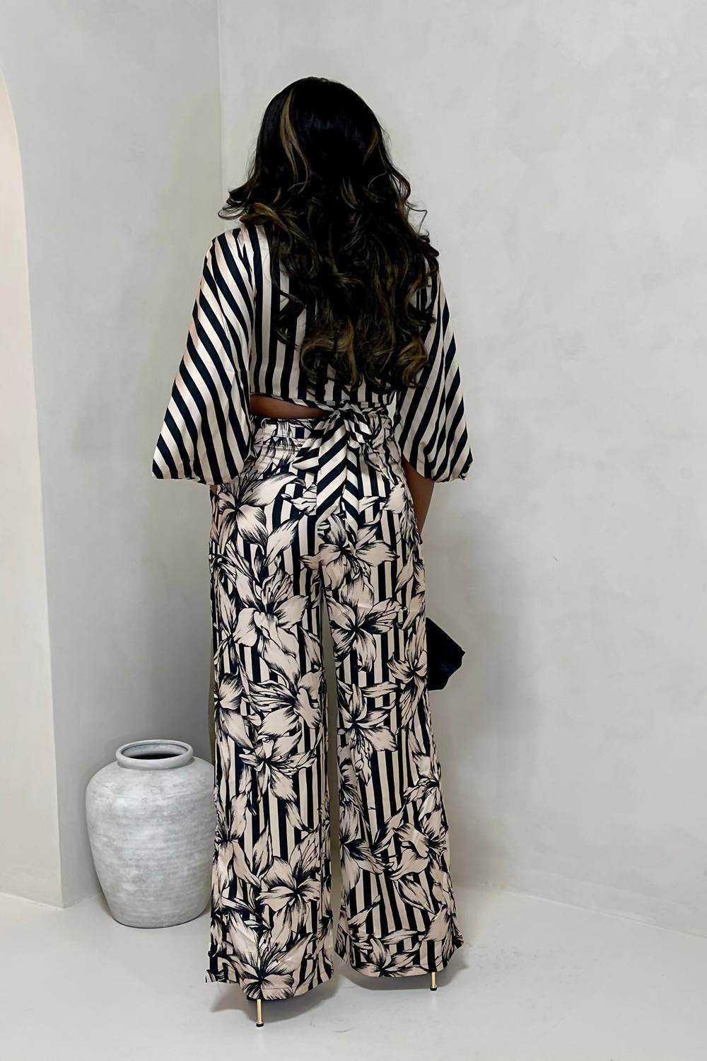 Balboa - Lovely One Satin Striped Pant Set - Rack Hunt -