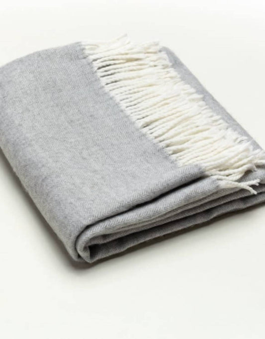 Unisex Fringed Herringbone Throw Blanket