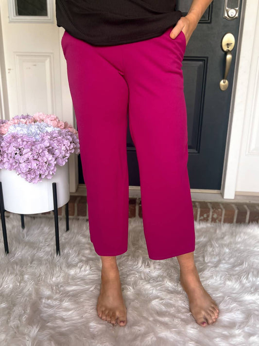 Lucy Wide Leg Stretchy Crop Pants