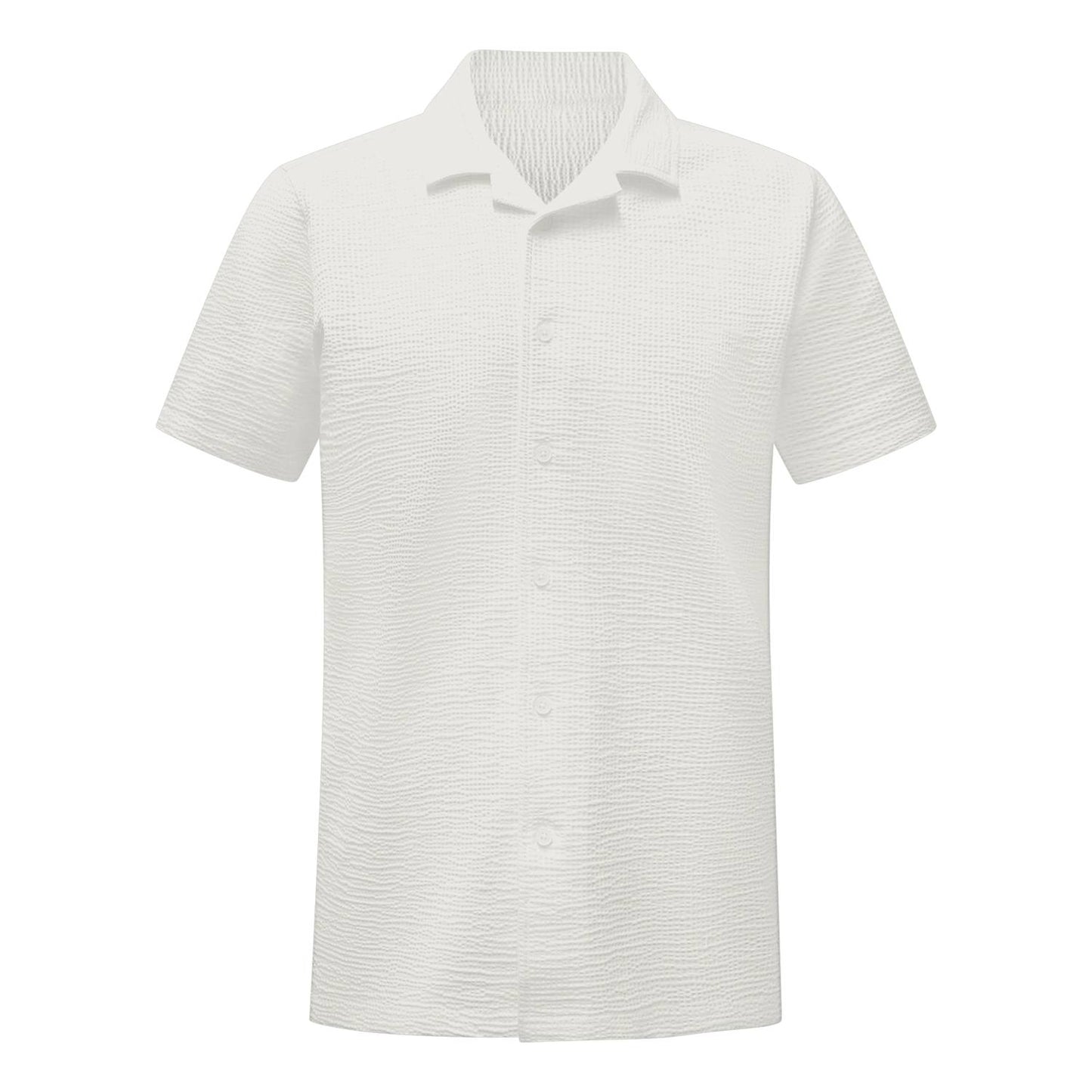 Men's Waffle Knitted Short Sleeve Shirt