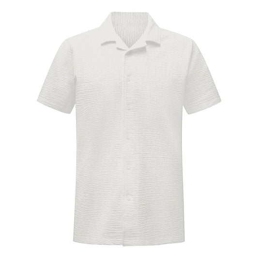Men's Waffle Knitted Short Sleeve Shirt