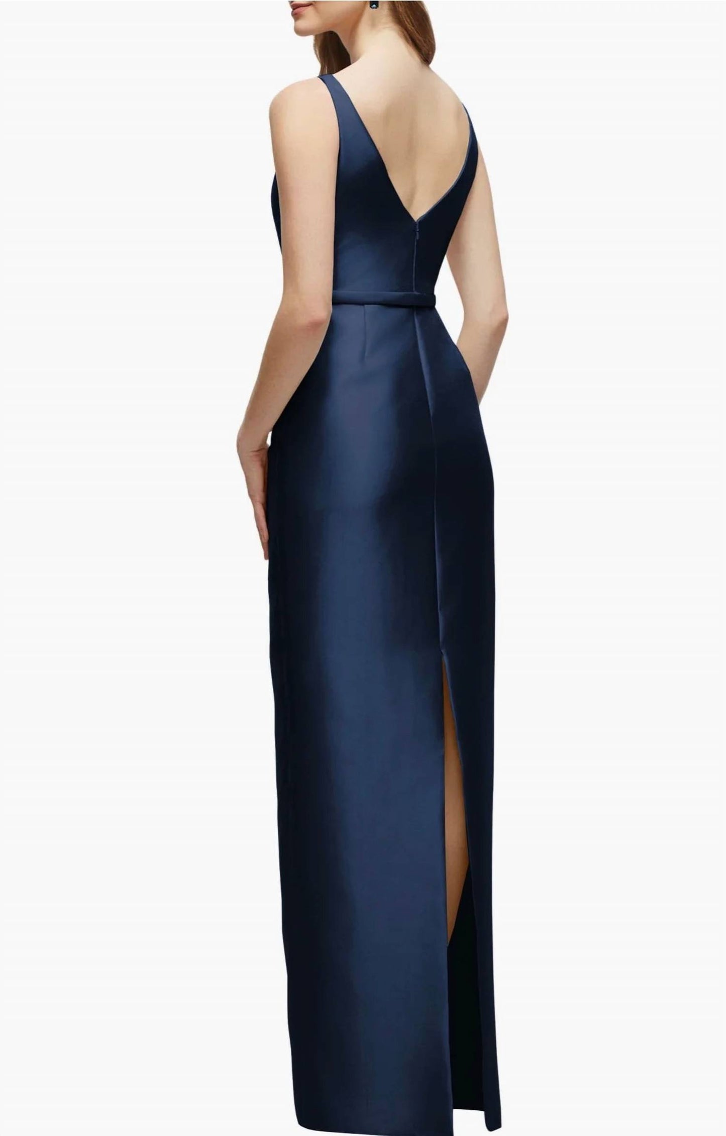 Sleeveless Bow Waist Full Length Gown