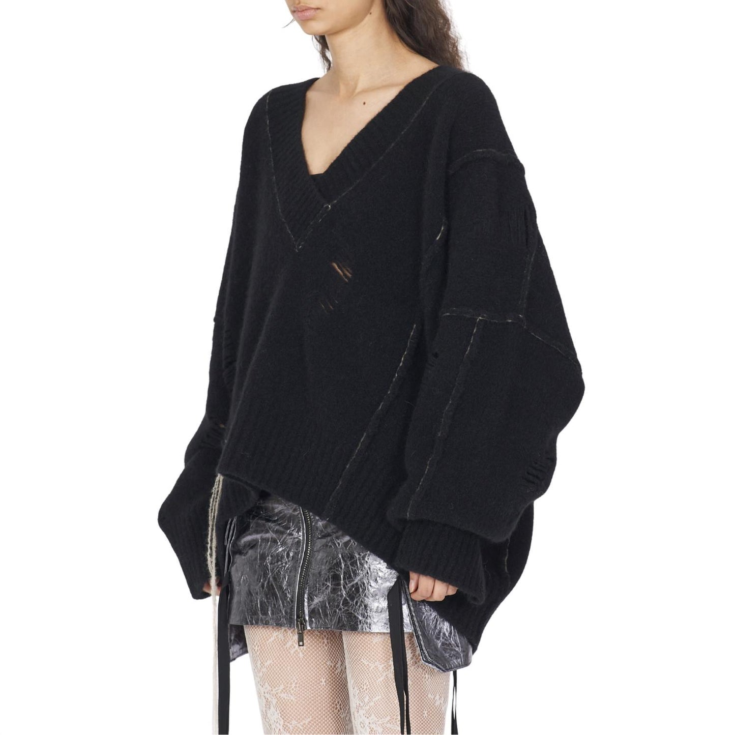 Yak Side Opening V-neck Sweater