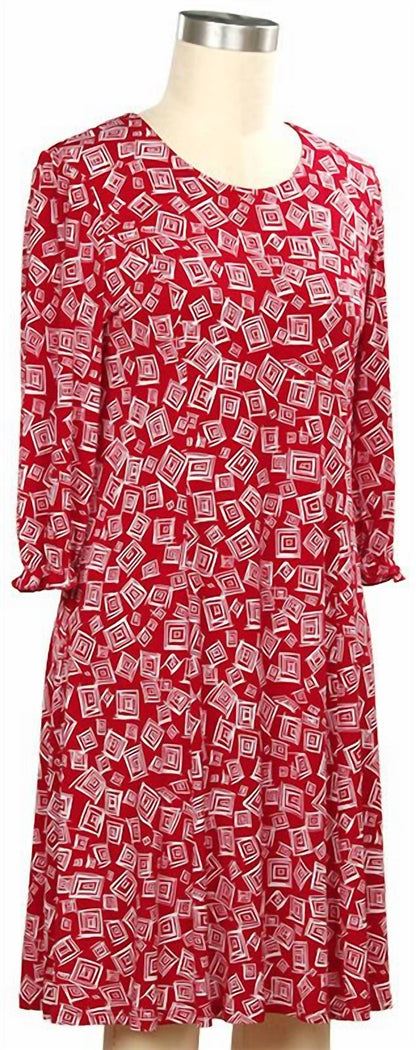 Women's 3/4 Sleeve Carmen Print Dress