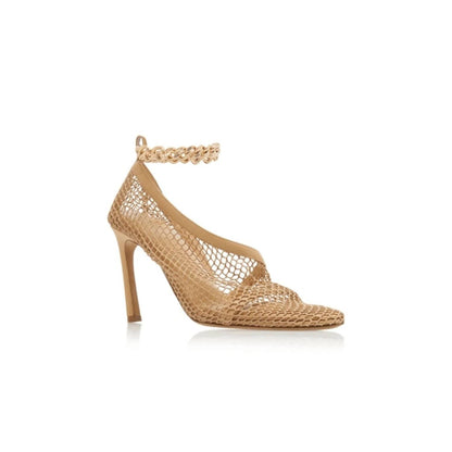 Women's Chain-trimmed Mesh Sandals