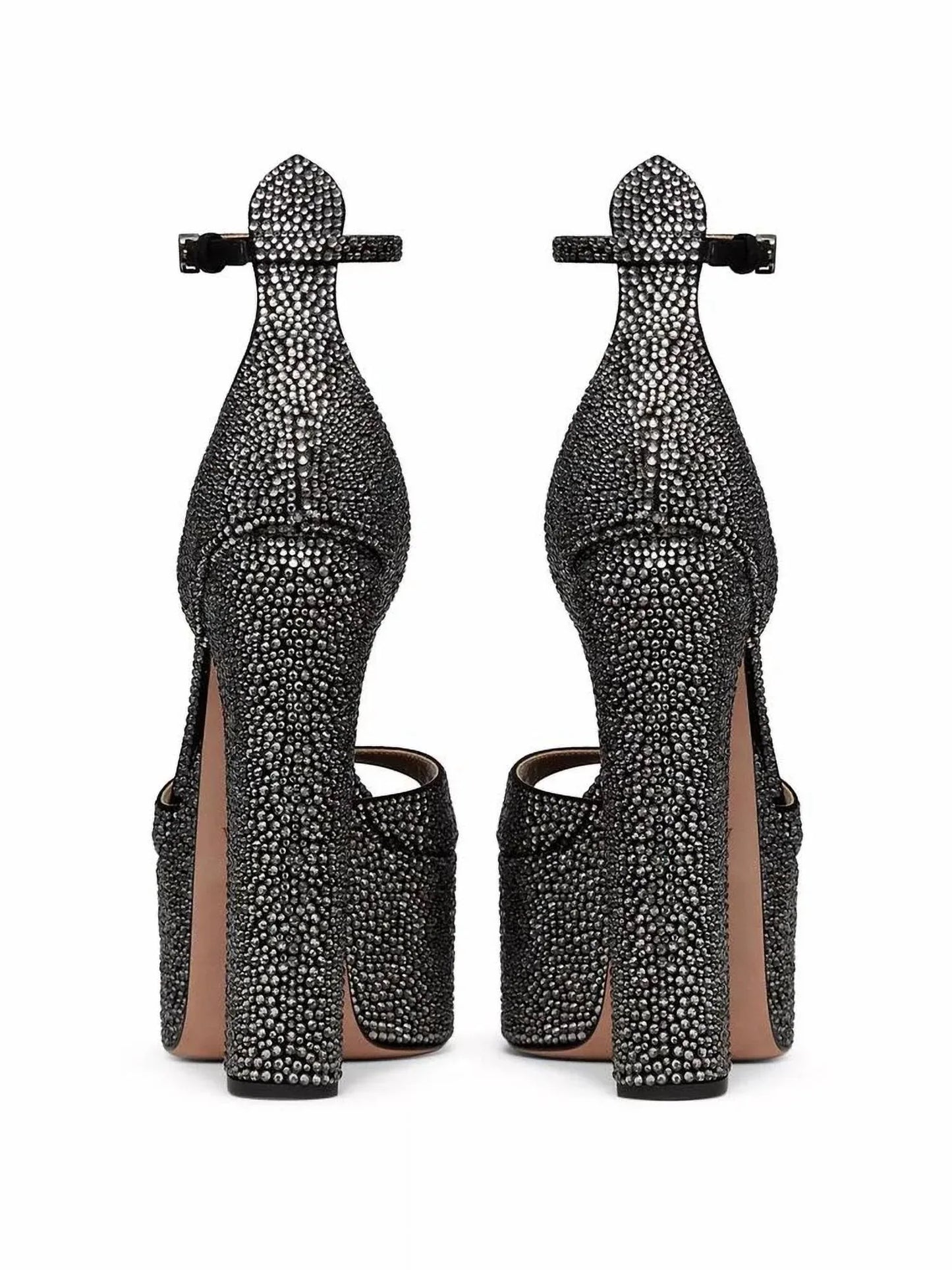 Valentino - Women's Tan-go Rhinestones Platform Sandals - side view - Rack Hunt