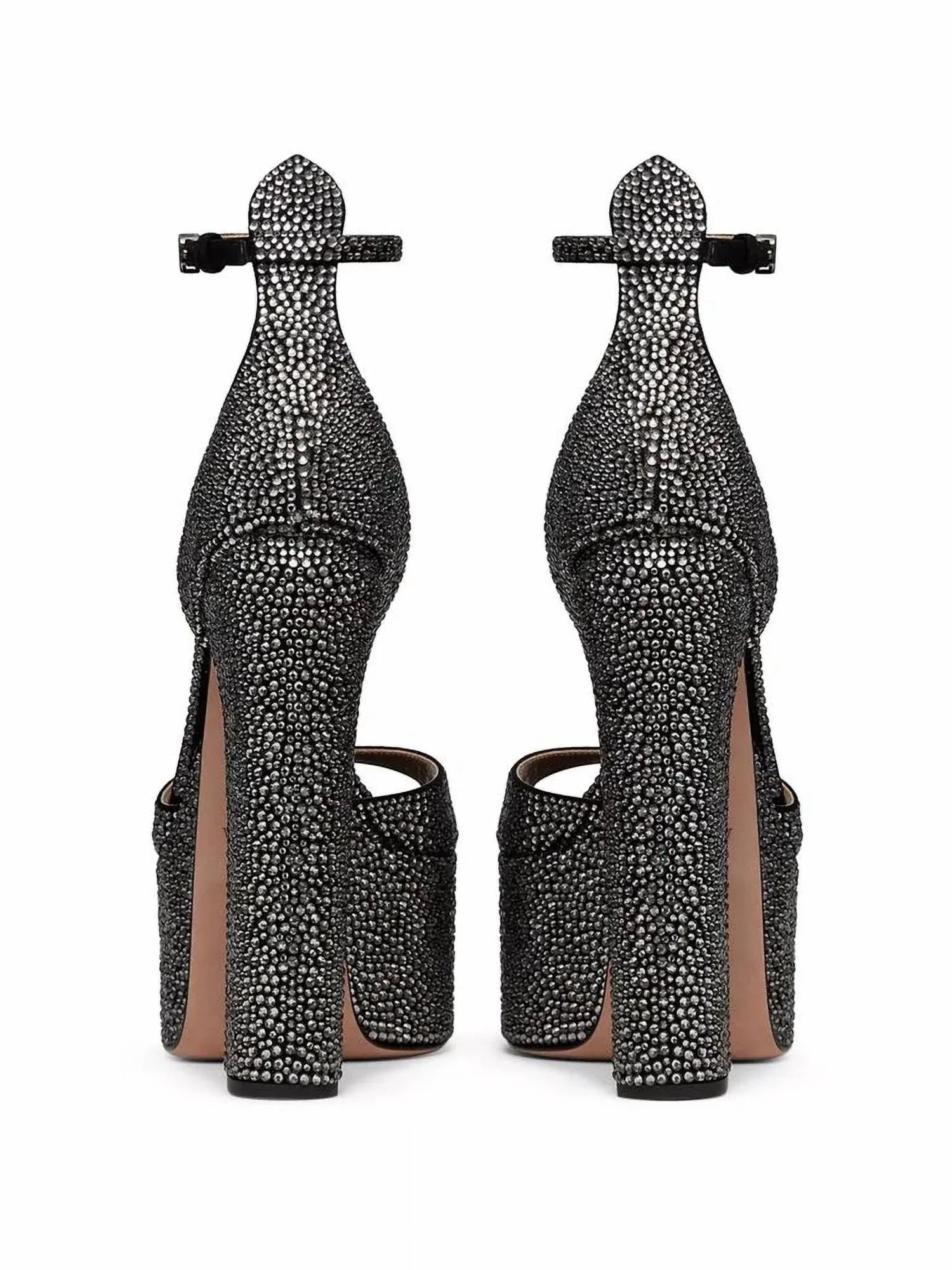 Valentino - Women's Tan-go Rhinestones Platform Sandals - side view - Rack Hunt