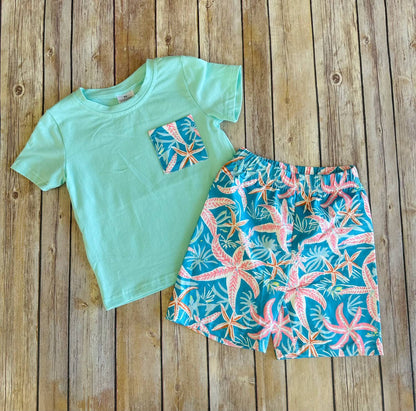 Boy's Tiny Tropics Top And Shorts Set