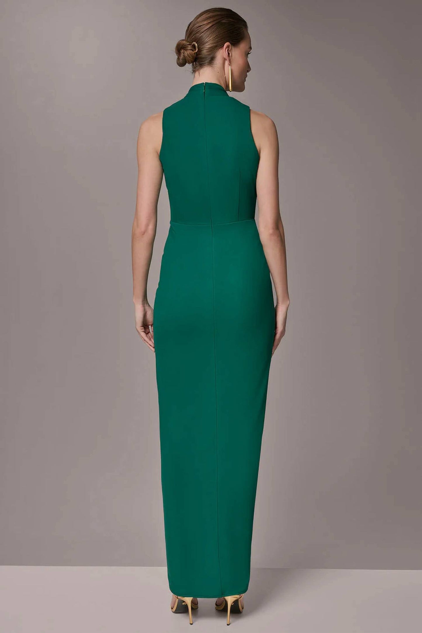 Sleeveless Wrap V-neck Gown