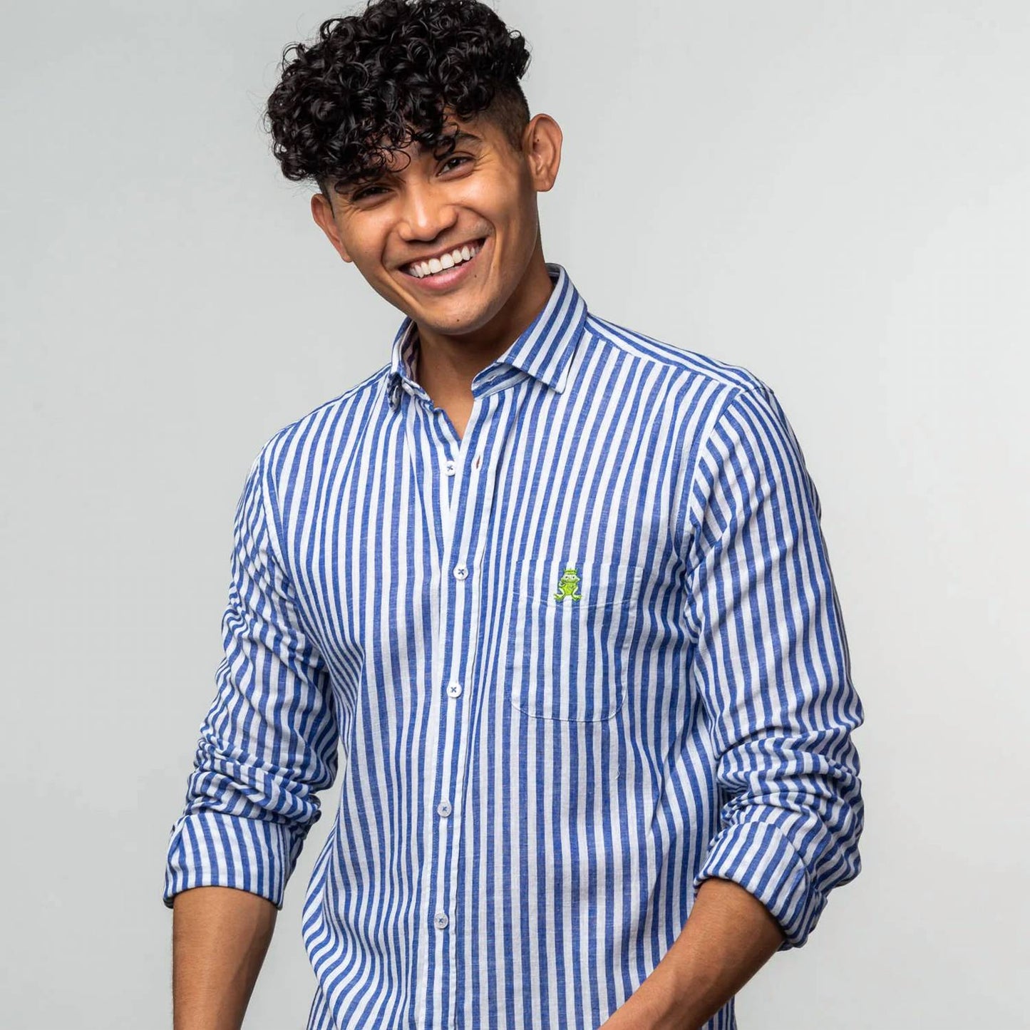 Men's Stanford Stripe Frog Linen Shirt