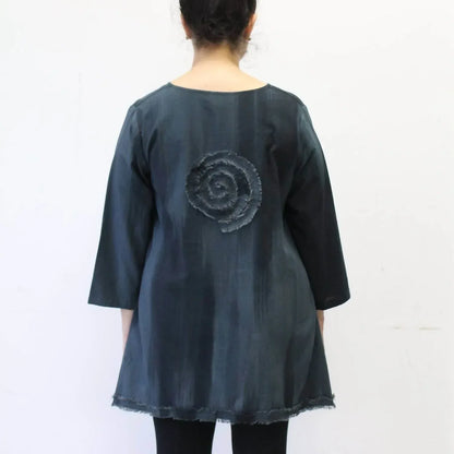 Modesce - Hand Painted Cotton Fringe Swirl Tunic - Rack Hunt
