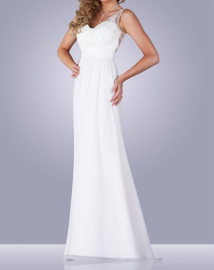 A Line Lace Chiffon Gown