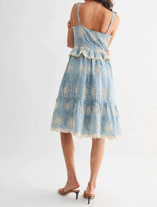 Floral Lace A-line Midi Dress