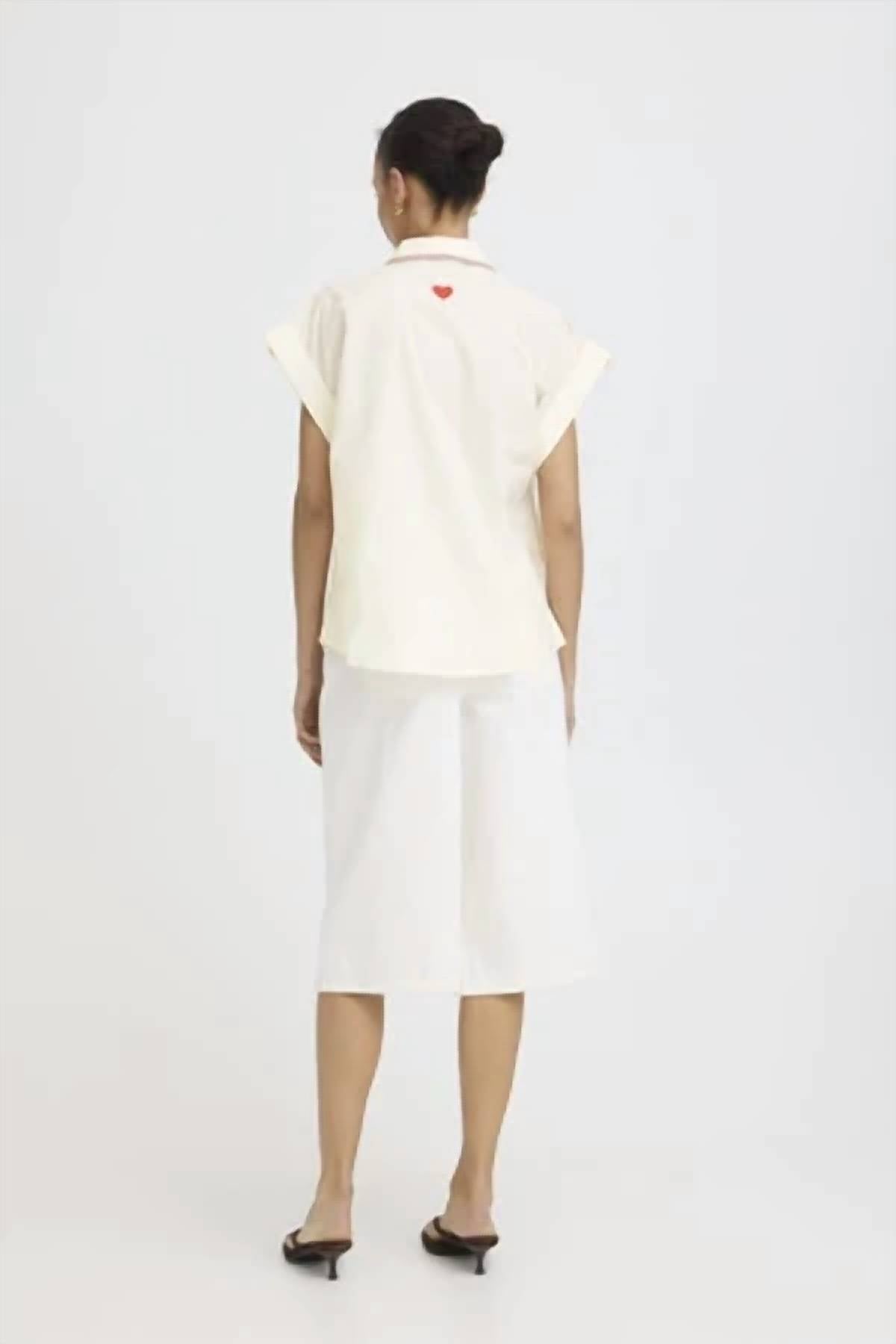 Button Front Embroidered Shirt