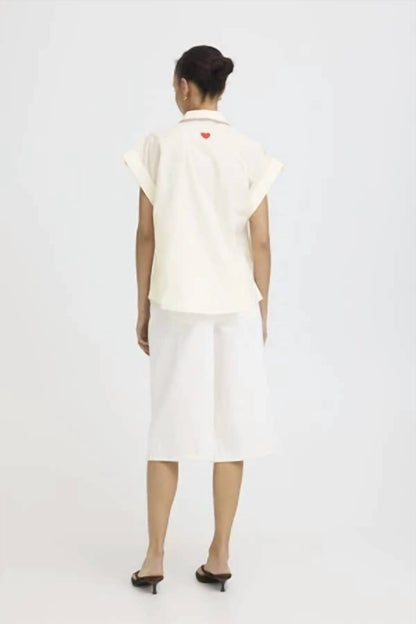 Button Front Embroidered Shirt