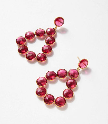 Women's Gemstone Bezel Drop Earrings