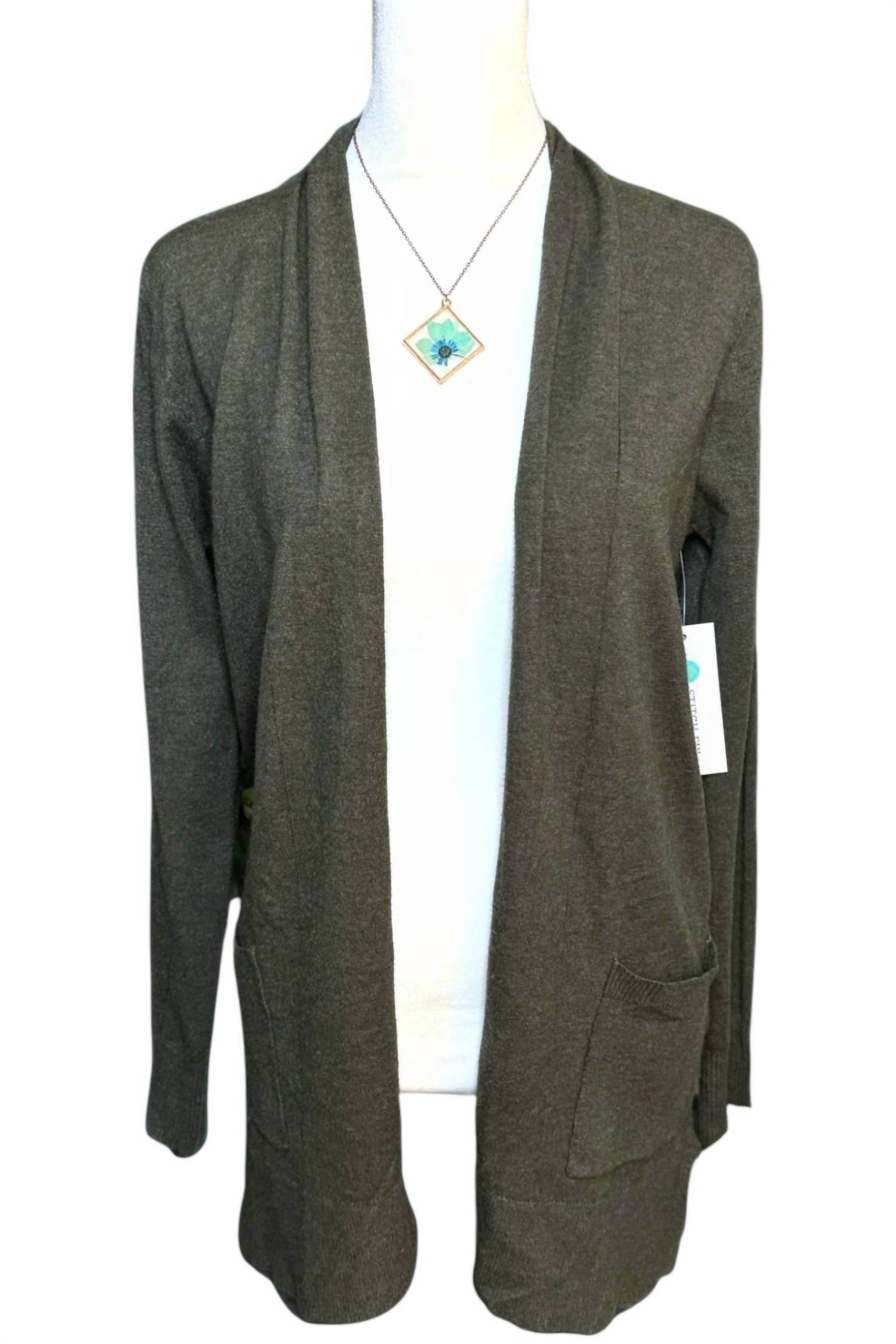 Pink Clover - Open Cardigan Knit Pocketed Sweater - Rack Hunt -