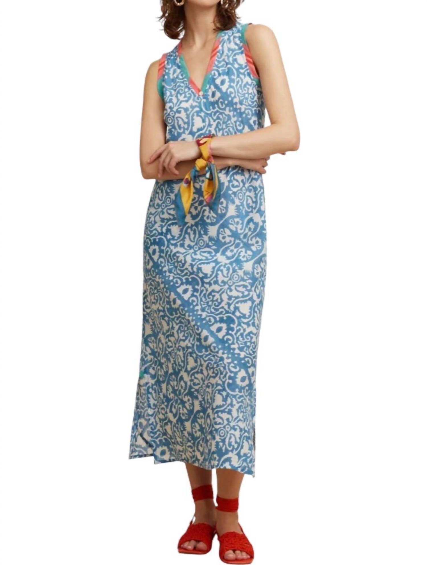 Lisa Corti - Cheack Dress With Damask Print - Rack Hunt