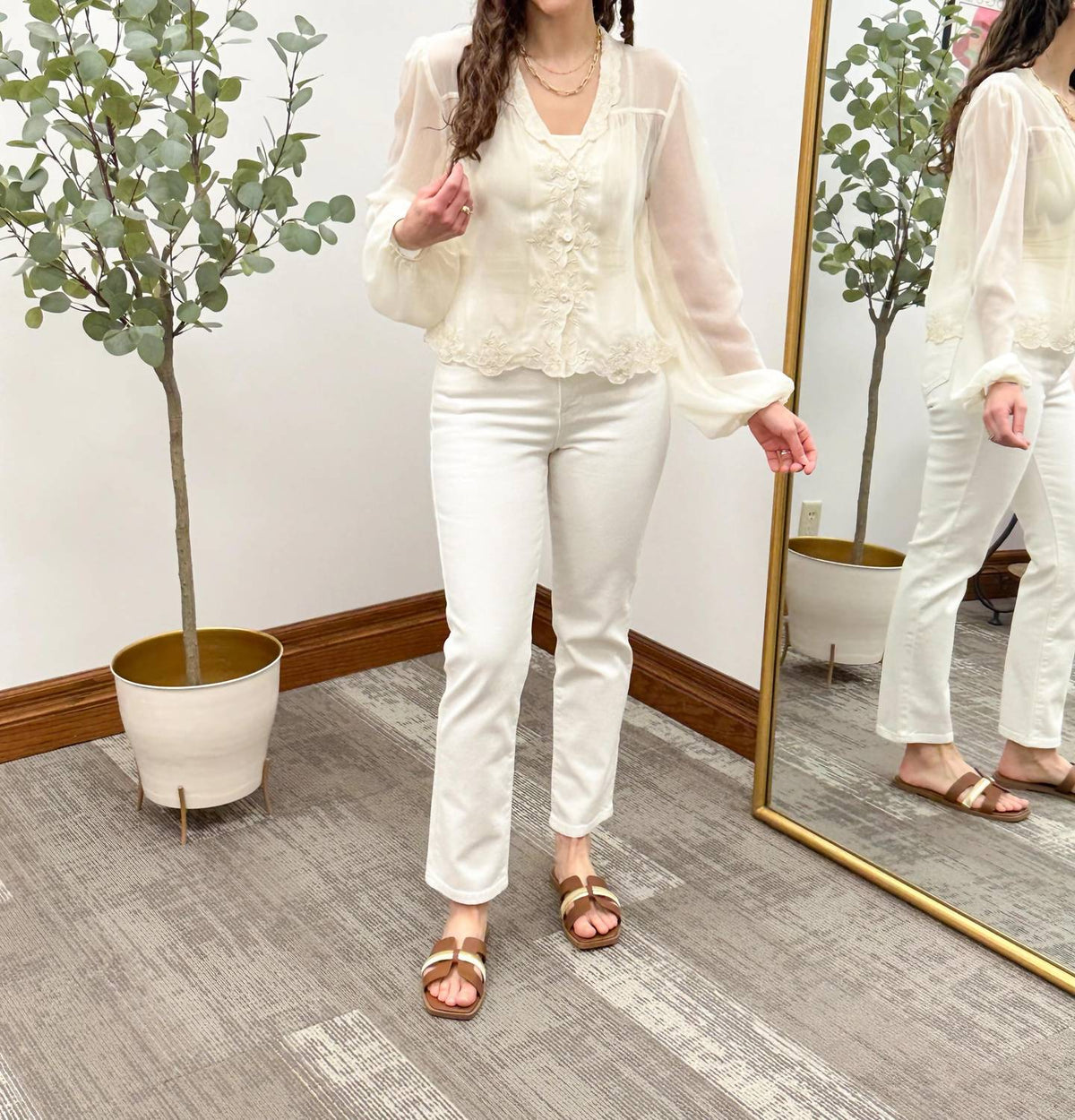 Embroidered Chiffon Blouse
