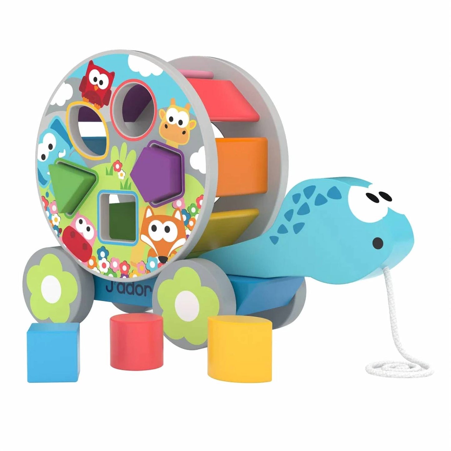Natural Wood 3-in-1 Baby Gift Set – Abacus, Turtle Pull Toy & Clock Puzzle