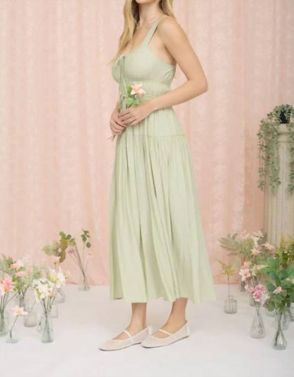 Front Tie Keyhole Detail Sleeveless Midi Dress