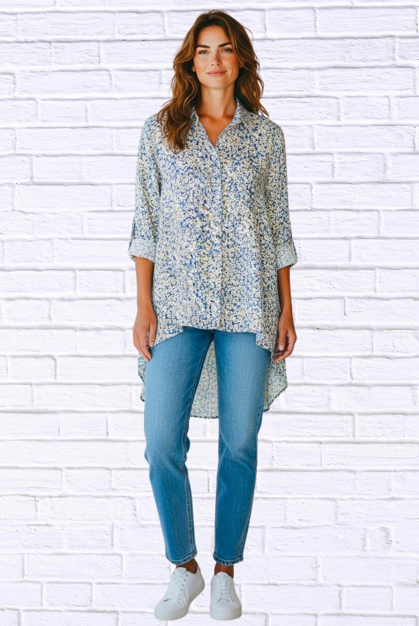 Diva USA - Floral Viscose High-low Shirt - Rack Hunt -