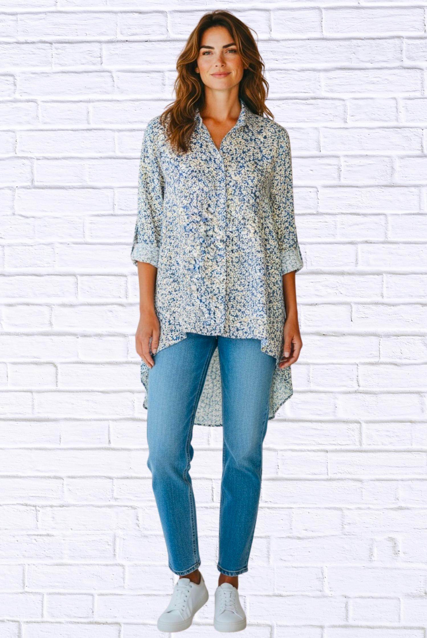 Diva USA - Floral Viscose High-low Shirt - Rack Hunt -