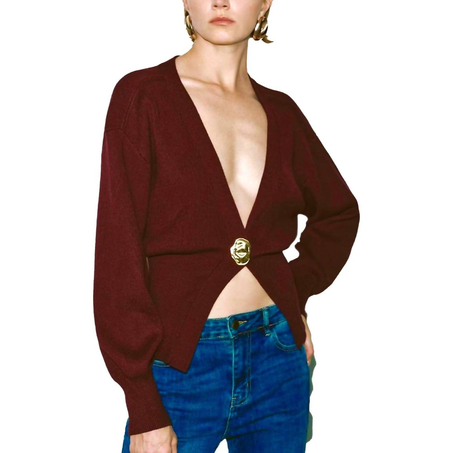V-neck Knitted Cardigan