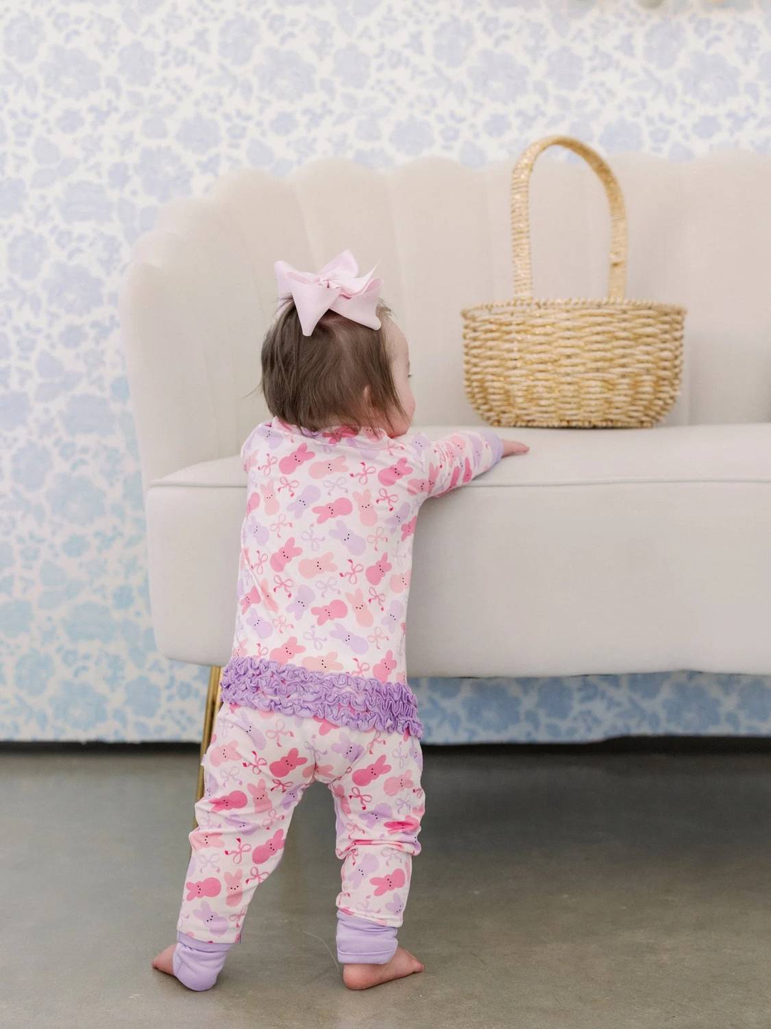 Kids Sweet Bunny Bamboo Ruffle Romper