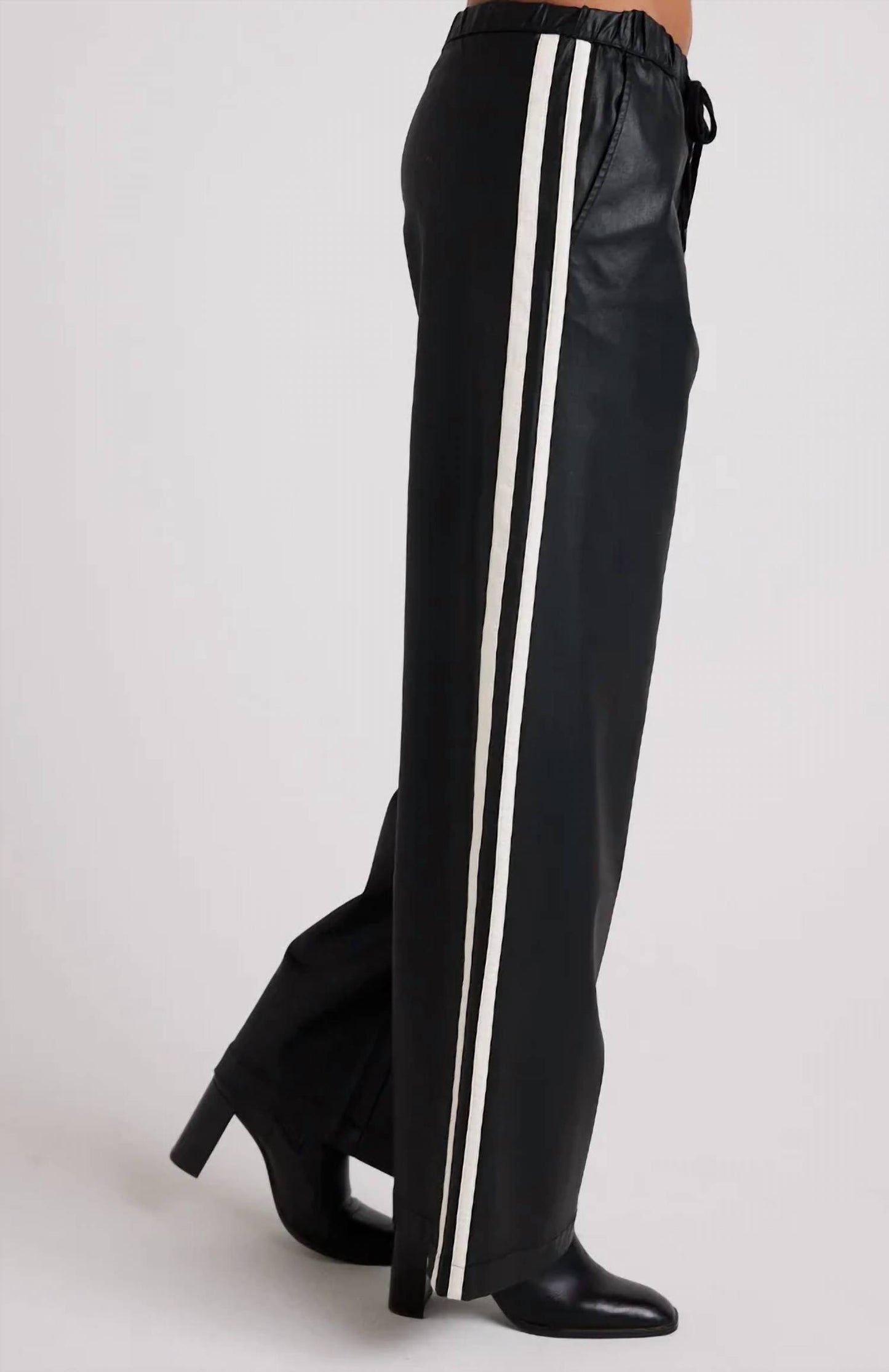 Coated Faux Leather Wide Leg Pant