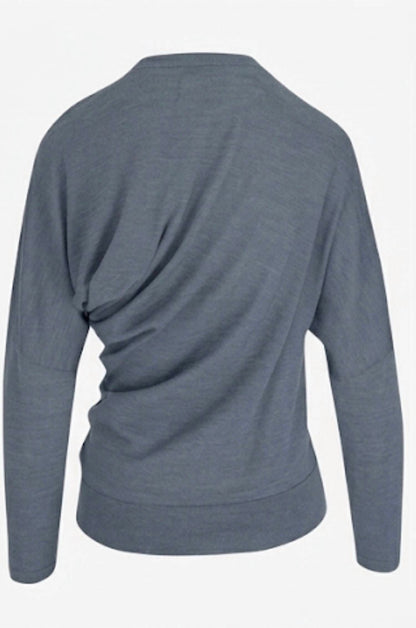 Draped Asymmetric Cut Knit Sweater