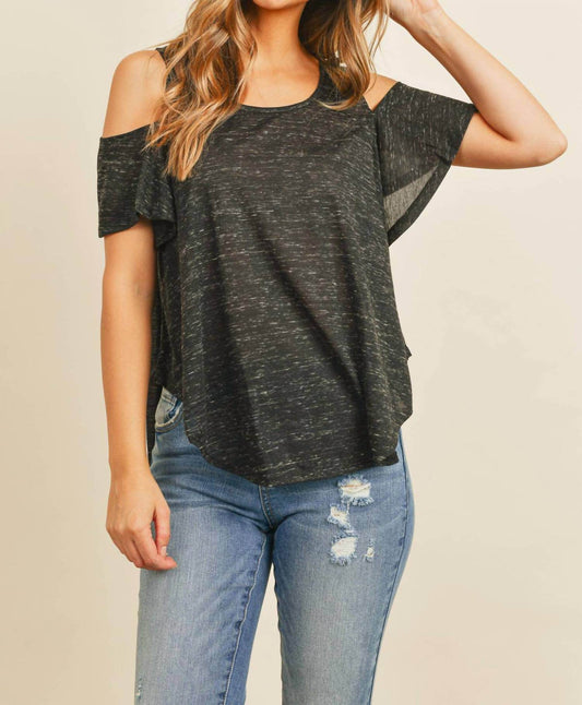 L.A. Hearts - Cold Shoulder Scoop Neck Curved Hem Top - Rack Hunt -