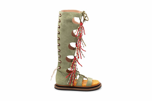 Women's Lace-up Tassel Sandal