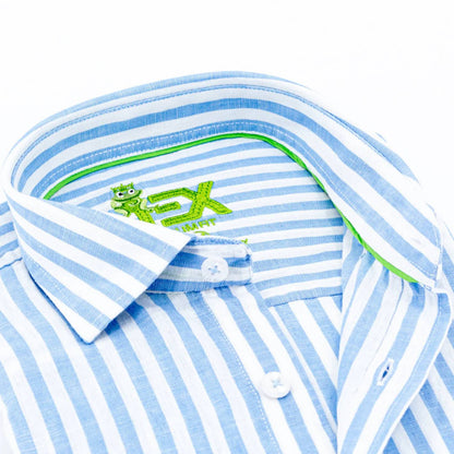 Men's Stanford Stripe Frog Linen Shirt
